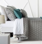 Boutis velours Naroa gris perle Antilo - Blancollection