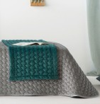 Boutis velours Naroa gris perle Antilo - Blancollection