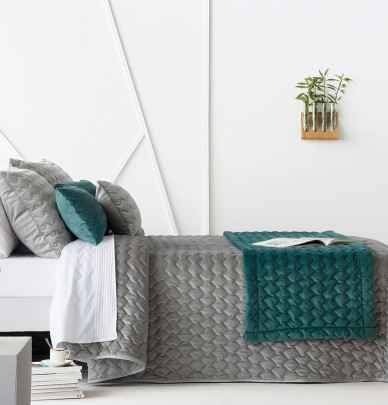 Housse coussin velours Naroa gris perle Antilo