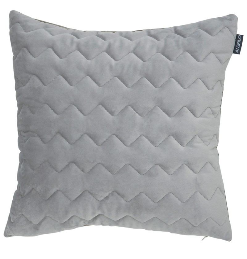 Housse coussin velours Naroa gris perle Antilo