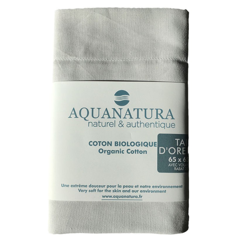 Taie de traversin coton bio 9 coloris gris perle - aquanatura