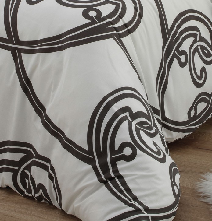 Housse de couette Arabesque moka La maison de Balmy- Blancollection