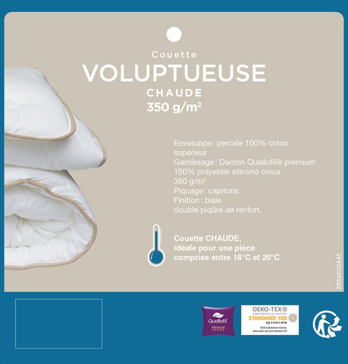 Couette Fjord Quallofil 350g/m2 - Blancollection