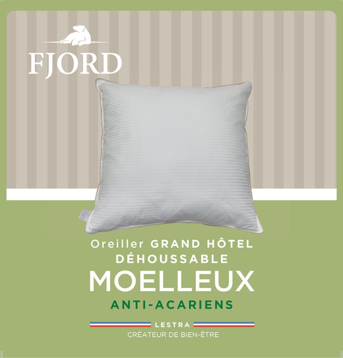 Oreiller Fjord déhoussable anti-acariens moelleux - Blancollection