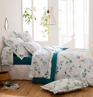 Parure de lit percale Flâner jade Tradilinge