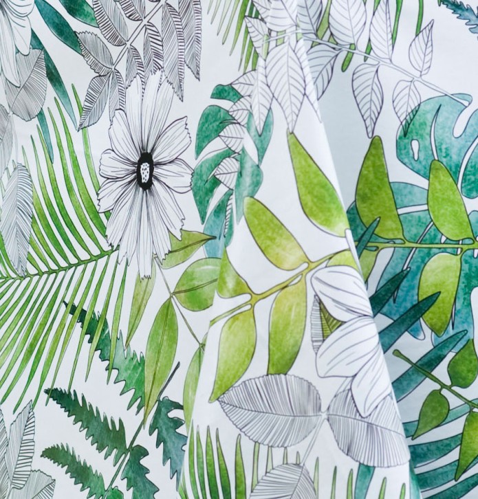 Nappe toile cirée Chlorophylle Calitex - Blancollection