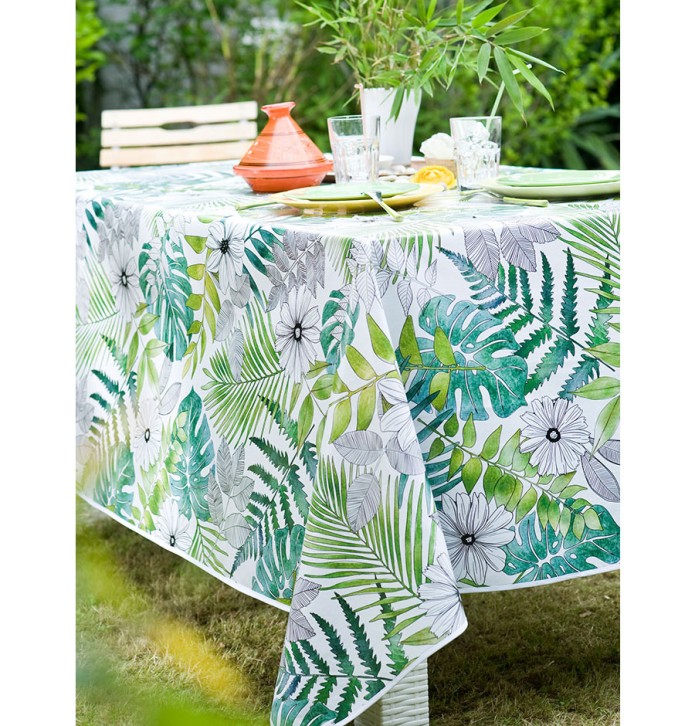 Nappe toile cirée Chlorophylle Calitex - Blancollection