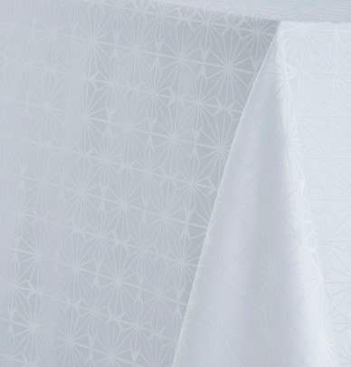 Nappe damassée polyester Venezia blanc Nydel
