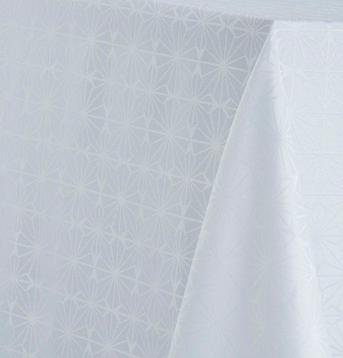 Nappe damassée polyester Venezia blanc Nydel - Blancollection