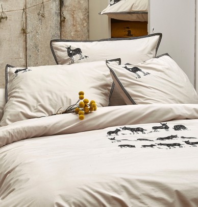 Parure de lit percale Arsène Sylvie Thiriez