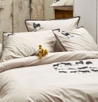 Parure de lit percale Arsène Sylvie Thiriez - Blancollection