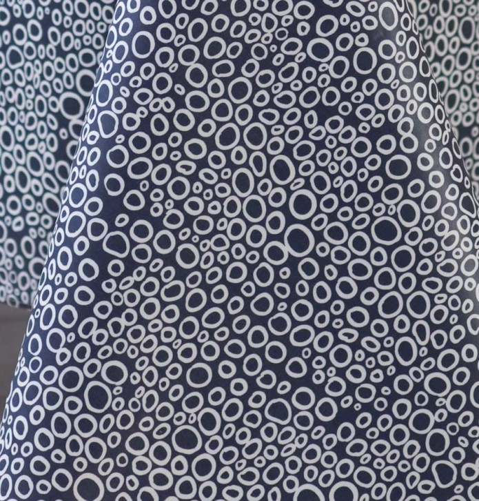 Nappe coton enduite Bulle navy Nydel - Blancollection