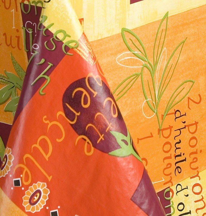 Nappe toile cirée Recette provençale rouge Calitex - Blancollection