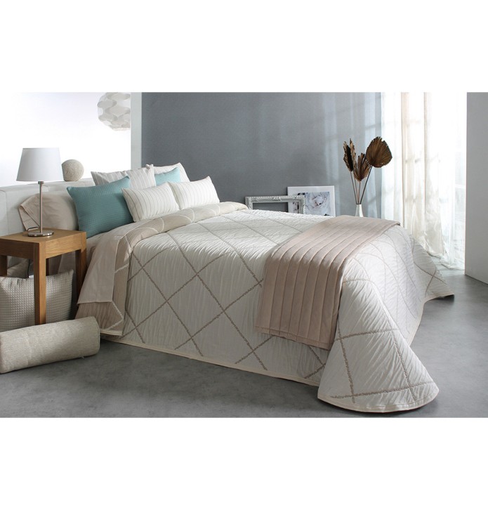 Couvre lit jacquard Damir lin Reig Marti - Blancollection