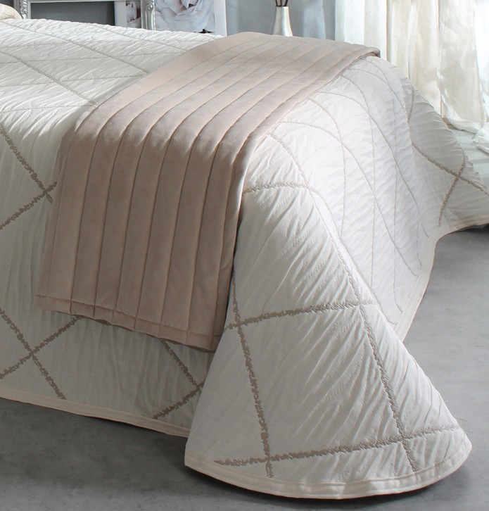Couvre lit jacquard Damir lin Reig Marti - Blancollection