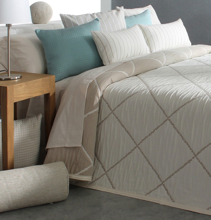 Couvre lit jacquard Damir lin Reig Marti - Blancollection