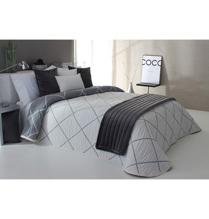 Couvre lit jacquard Damir gris Reig Marti - Blancollection