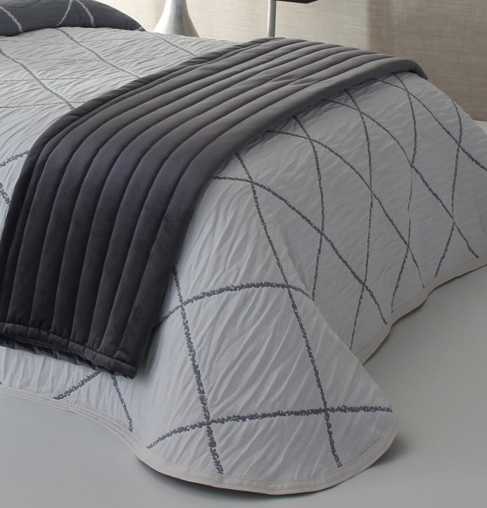 Couvre lit jacquard Damir gris Reig Marti - Blancollection