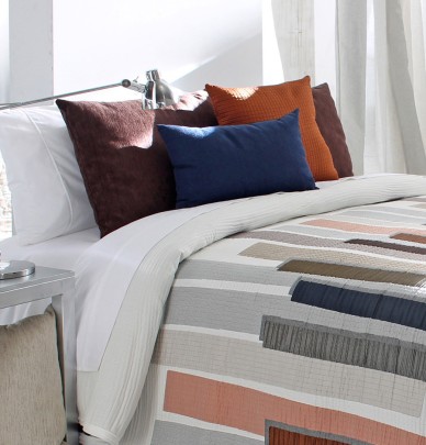Housse coussin jacquard Bronson marine