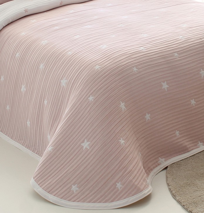 Couvre lit jacquard Dempsy rose Reig Marti - Blancollection