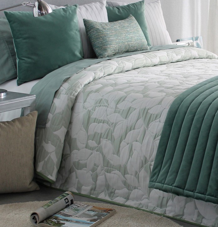 Couvre lit jacquard Ocanya vert Reig Marti - Blancollection