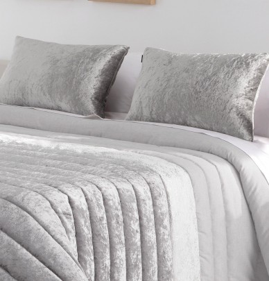 Boutis et ses housses coussins Boston gris Antilo