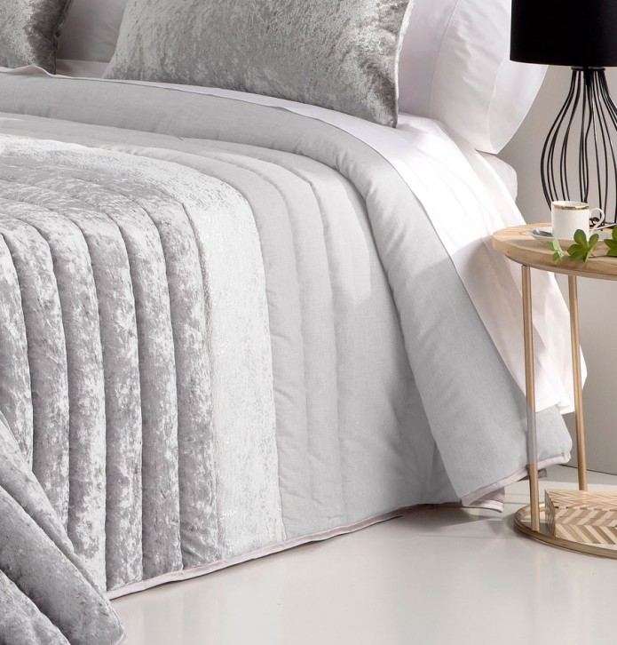 Boutis et ses housses coussins Boston gris Antilo - Blancollection