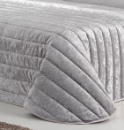 Boutis et ses housses coussins Boston gris Antilo - Blancollection