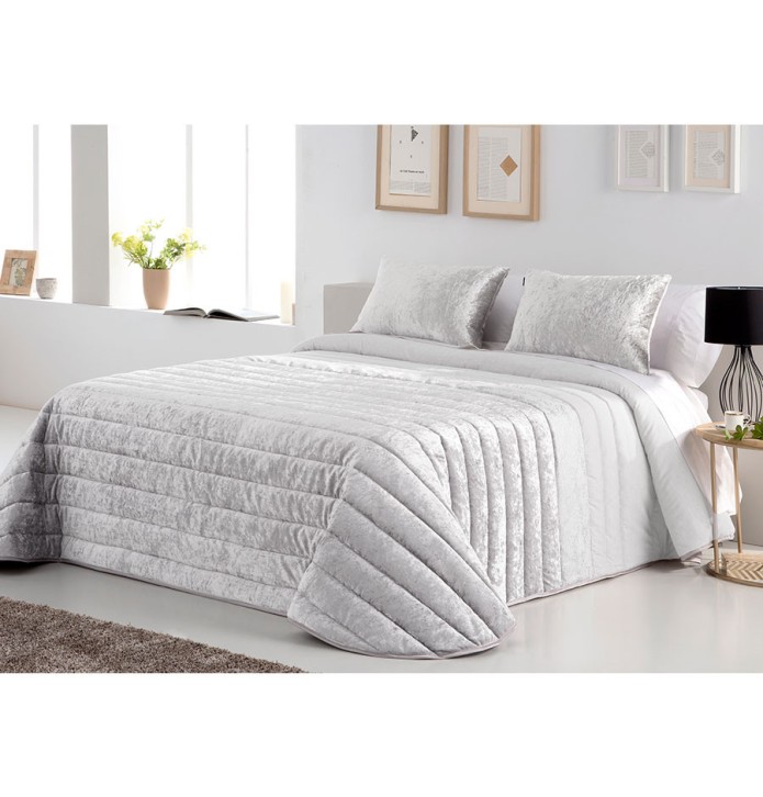 Boutis et ses housses coussins Boston blanc cassé Antilo - Blancollection