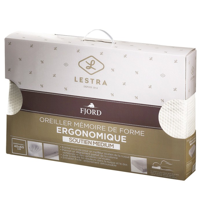 Oreiller Fjord Ergonomique Lestra - Blancollection