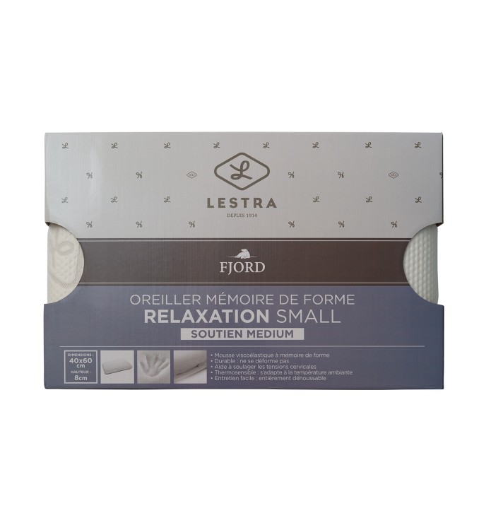 Oreiller Fjord Relaxation Hauteur 8cm - Blancollection
