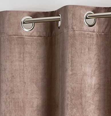 Rideau velours Archie taupe Qabane