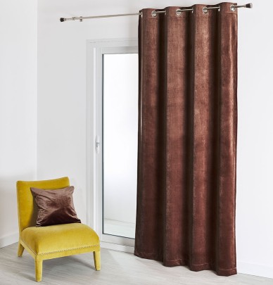 Rideau velours Archie marron