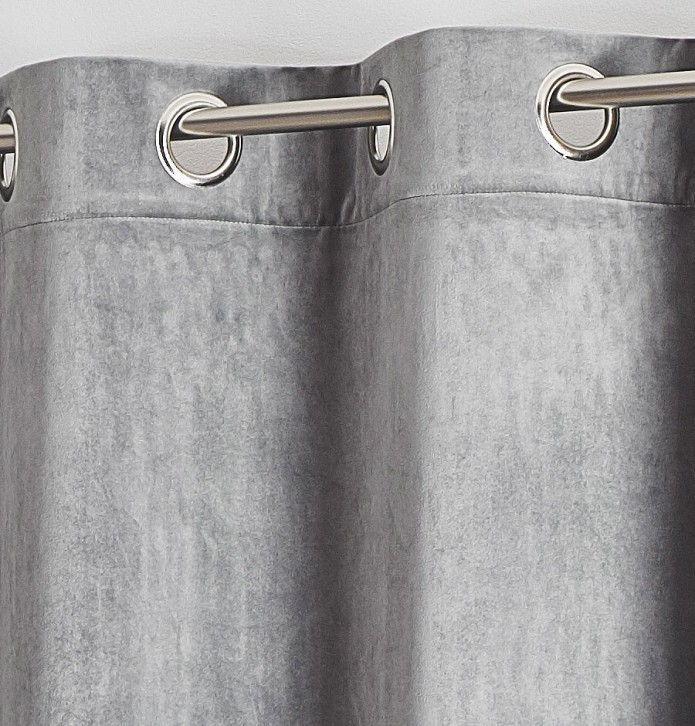 Rideau velours Archie gris perle Qabane - Blancollection