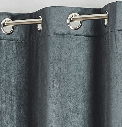 Rideau velours Archie anthracite Qabane