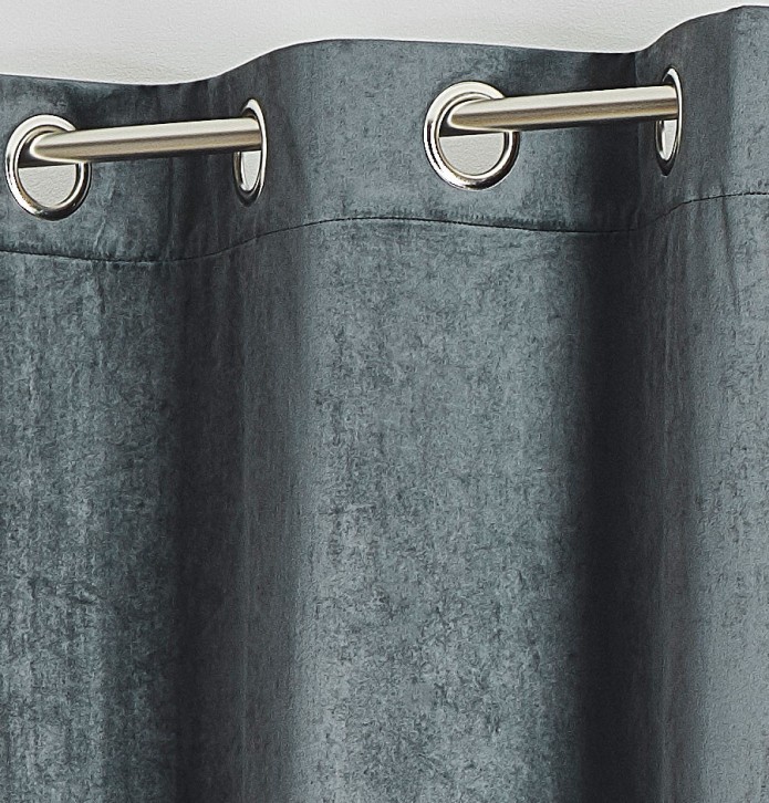 Rideau velours Archie anthracite Qabane - Blancollection