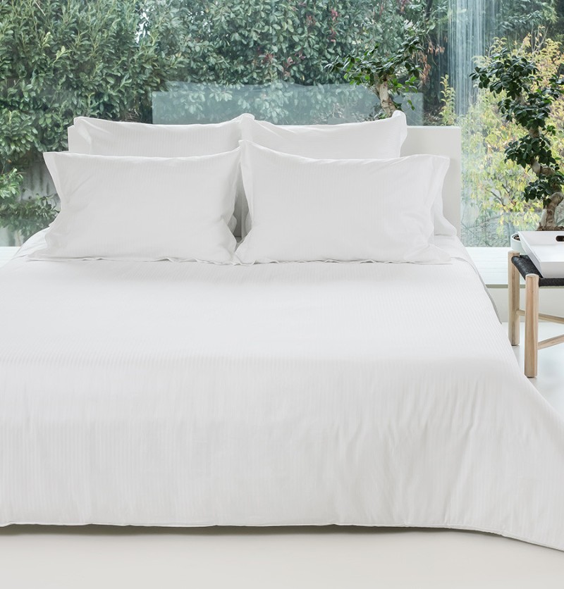 Housse de couette satin concerto neige 260x240cm - vent du sud