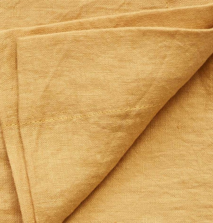 Taie de traversin lin stone-washed jaune honey Sylvie Thiriez - Blancollection