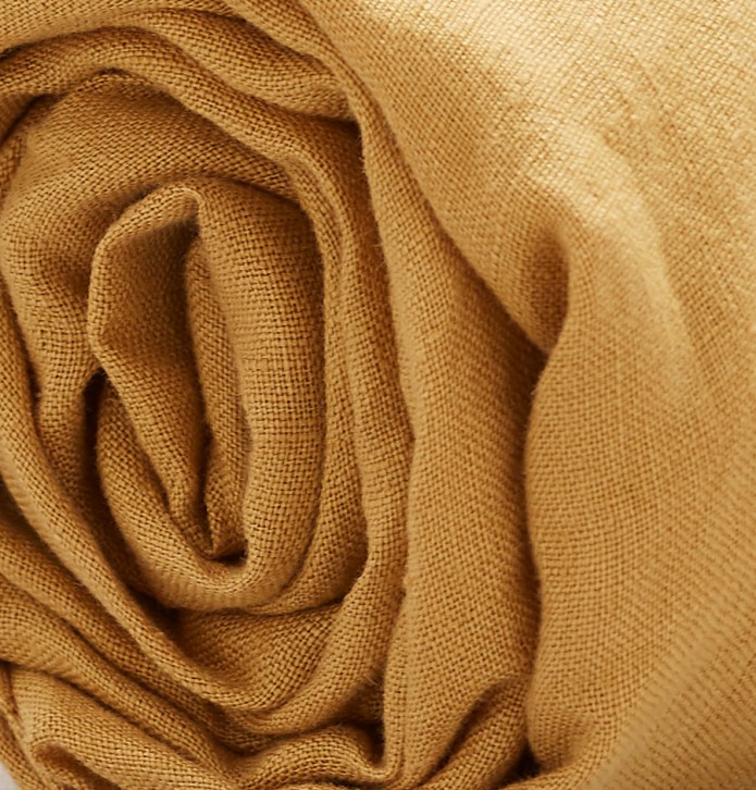 Drap housse lin stone washed jaune honey Sylvie Thiriez - Blancollection