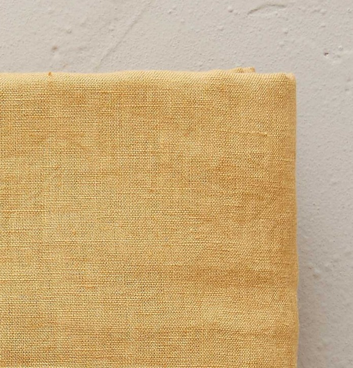 Drap lin Stone Washed jaune honey Sylvie Thiriez - Blancollection