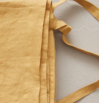 Housse de couette en lin jaune Sylvie Thiriez