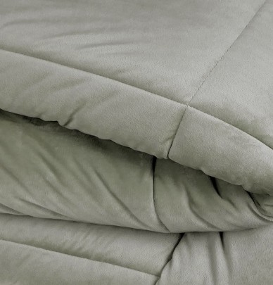 Couvre lit velours matelassé Moki cendre Vent du Sud