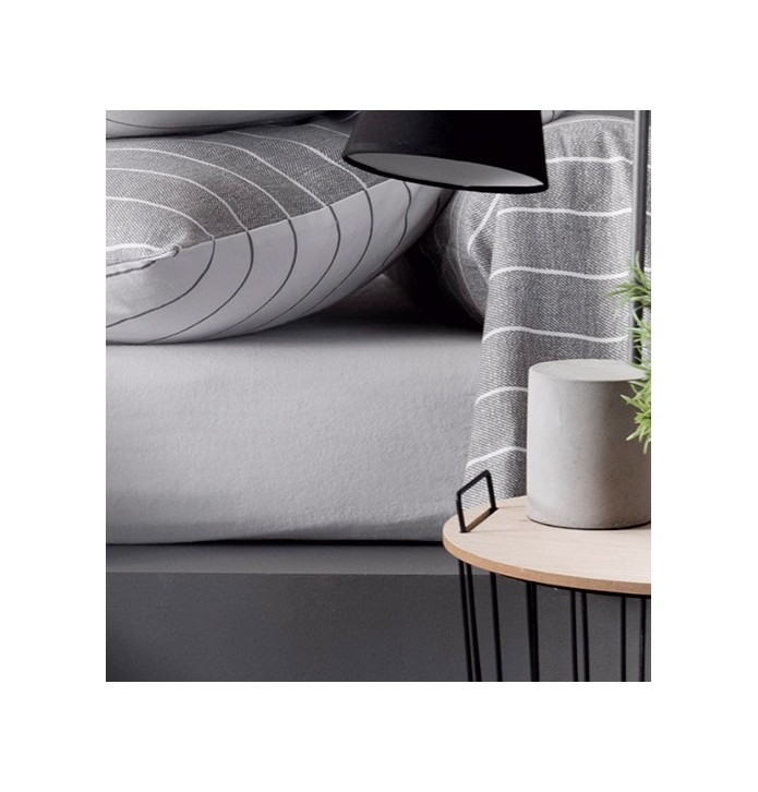 Drap-housse flanelle blanc William
