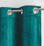 Rideau velours Archie bleu paon Qabane - Blancollection