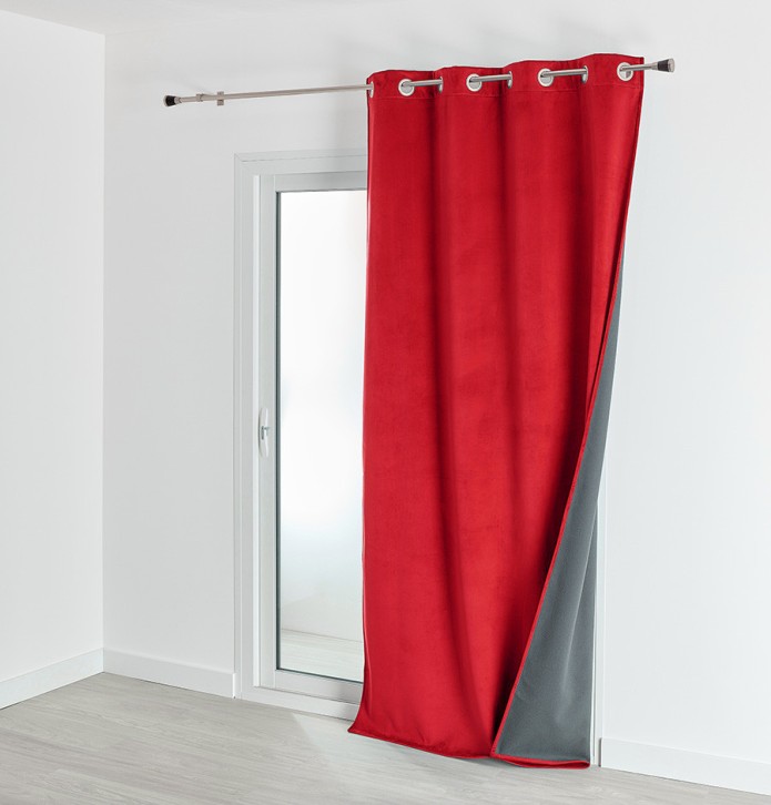 Rideau occultant phonique et thermique Velveta rouge Qabane Rideau occultant phonique et thermique Velveta rouge Qabane