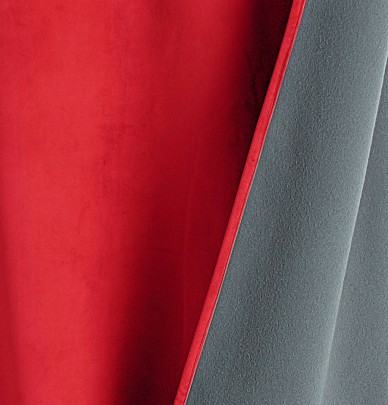 Rideau occultant phonique et thermique Velveta rouge Qabane