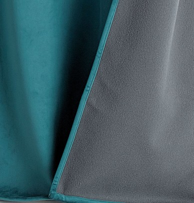 Rideau occultant phonique et thermique Velveta bleu paon Qabane