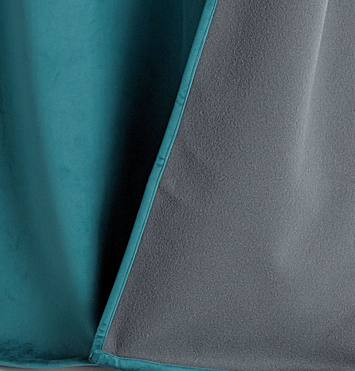 Rideau occultant phonique thermique Velveta bleu paon Qabane-Blancollection