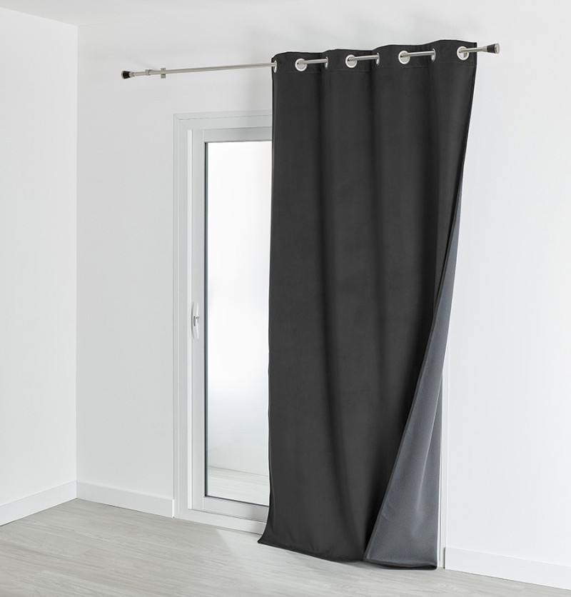 Rideau occultant phonique et thermique Velveta anthracite Qabane