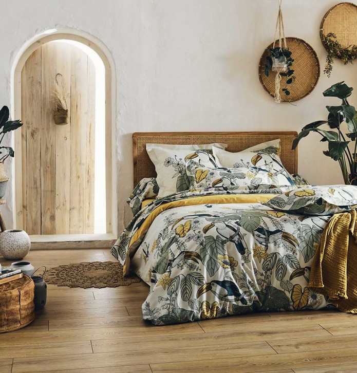 Housse de couette Toco vert Tradilinge - Blancollection